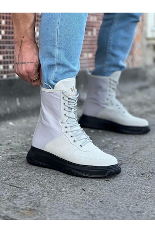 Wagoon Wg012 Gri Kömür Süet Uzun Bağcıklı Bot Çok Renkli