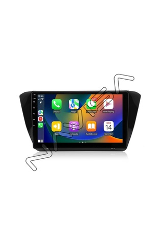 Navısa Skoda Rapıd 4 Gb Ram 64 Gb Hafıza Uyumlu Androıd Multımedıa Teyp 9.0 İnç