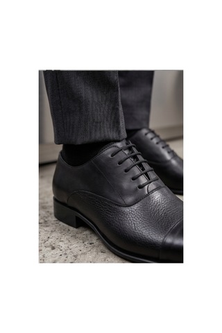 Crc Ayakkabı Black Signature Hakiki Deri Cap Toe Oxford Premium Siyah