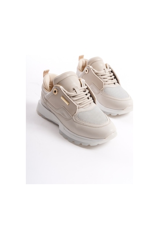 D0852 Günlük Ortopedik Kadın Garantili Sneaker Spor Ayakkabı VIZON