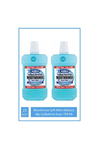 Beauty Formulas Mouthrinse Active Oral Care Soft Mint Ağız Çalkalama Suyu 2 x 750 ML Beauty Formulas Mouthrinse Active Oral Care Soft Mint Ağız Çalkalama Suyu 2 x 750 ML