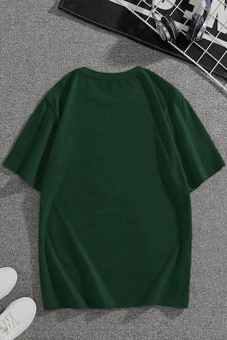 Uyguntarz Korku Karakterleri Baskılı Unisex Oversize Tshirt Yeşil