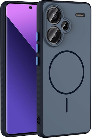 Redmi Note 13 Pro Plus 5g Kılıf M-safe Şarj Özellikli Mkst Tea Kapak - Lacivert Lacivert