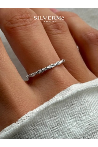 Sılverme Gümüş Örgü Yüzük 925 Ayar İnce 269786124 Gümüş