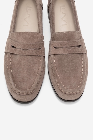 Luvishoes Luvi Shoes Valıa Vizon Süet Hakiki Deri Kadın Loafer Ayakkabı Vizon