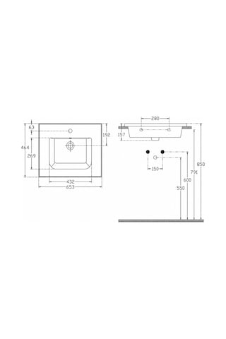 Isvea Sistema L İnce Formlu Lavabo 65x46,5 Cm Beyaz 10le50065