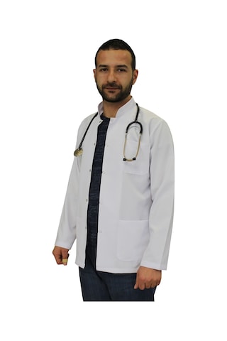 Hakim Yaka Erkek Kısa Boy - Uzun Kol Doktor Önlüğü Öğretmen Önlük
