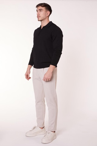 Braccas Erkek Beli Bağcıklı Yandan Cepli Slim Fit Jogger Bej Pantolon Bej