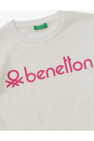 Benetton Çocuk Sweatshirt Bnt-g20829 Beyaz