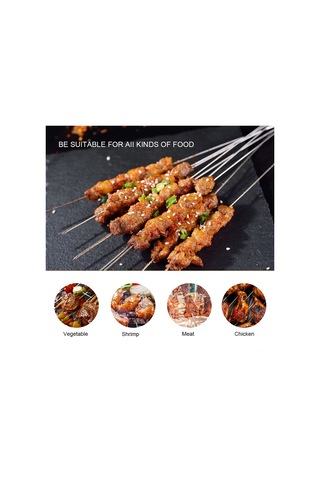 Ximistore9 12 Adet 33.8cm Gümüş Renkli Paslanmaz Çelik Shish Kabob Şeftaleleri - Düz Uç, Tutucu Kanca Ve Isıya Dayanıklı