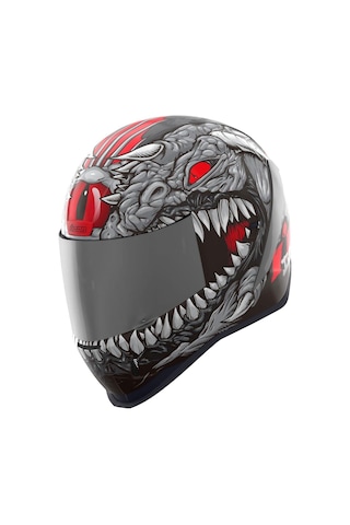 Icon Airform Krayola Kreep Mıps Kapalı Motosiklet Kaskı Siyah Gri Kırmızı