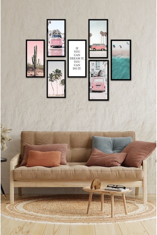 Modern Style Mutfak Model Dekorize Mdf 7 Parça Çerçeve Görünümlü Tablo Set 10206 10 X 20