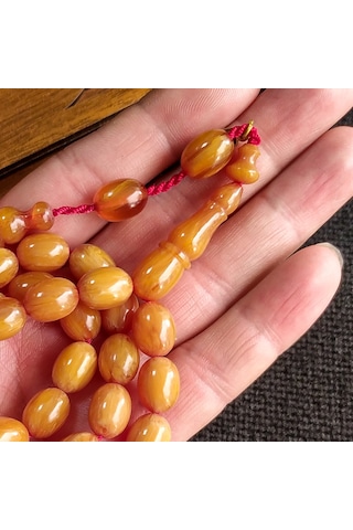 9x12 mm Mişmişi Sandaloz Baga Tesbih, Yeni Döküm Miskevi Baga