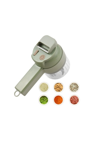 Sebze Doğrayıcı 4'ü 1 Arada El Elektrikli Gıda Doğrayıcı Yeşil Yeşil