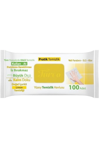 Turco Doğadan Pratik Temizlik Turco Doğadan Pratik Yüzey Temizlik Havlusu Limon 100 Yaprak Diğer