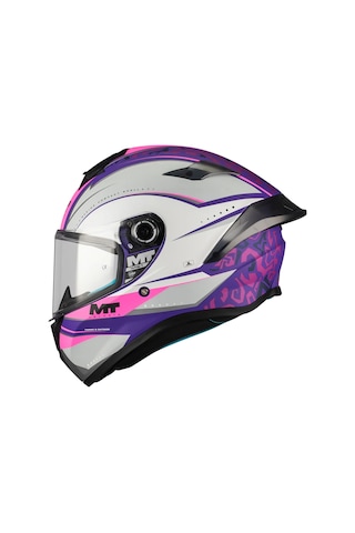 Mt Helmets Targo S Outside C8 Kapalı Kask Siyah - Beyaz - Pembe