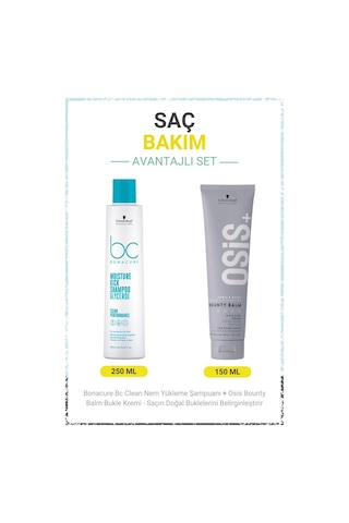 Schwarzkopf Bc Clean Nem Yükleme Şampuanı 250 ML + Osis Bounty Balm Bukle Kremi 150 ML