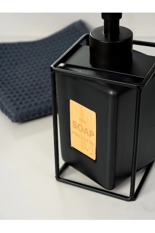 Denezo Seramik Sıvı Sabun Dispanseri, Banyoda Kullanım İçin Dağıtıcı 355464691 Siyah
