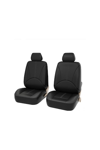 Youmex Kara Pu Deri Araba Koltuk Kılıfı, Evrensel Uyumlu, Dört Mevsim Kullanıma Uygun, 4'lü Set, Koltuk Koruması Ve İç Dekorasyonu