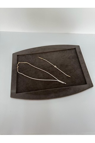 Yerli Üretim Süet Kumaş Kahve Renk Kolye Ucu Küpe Yüzük Takı Serv Kahverengi