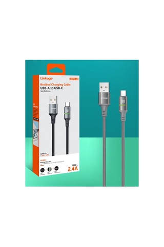 Lkcb-48 Usb-a To Usb-c 18w 2.4a 1.2 Metre Led Göstergeli Şarj Kablosu