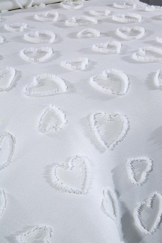 Çeyiz Diyarı Pure Love 2 Parça Tek Kişilik Pike Takımı Krem Krem
