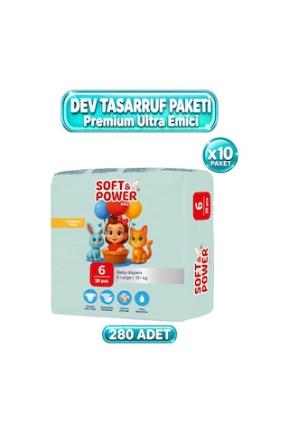Bebek Bezi No:6 Xlarge 15-25 Kg 28'li 10 Paket 6 Numara