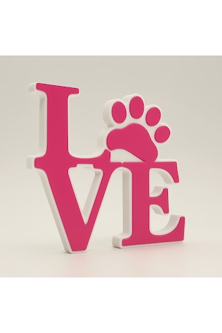 Love Pati Temalı Dekoratif Obje 15x15cm Kedi Köpek Severlere Öz