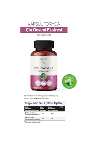 Erbatab Astragalus Çin Geveni Eki 60 Kapsül