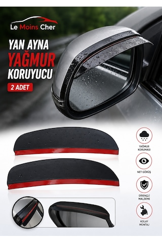 Volvo Xc40 Core Oto Araç Dış Yan Ayna Yağmur Koruyucu 2 Adet Yapışkanlı