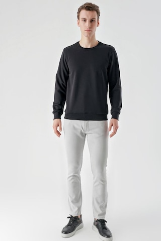 Slimfit Bisiklet Yaka Düz Renk 2 İplik Erkek Sweatshirt 001