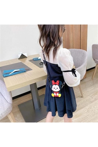 Mickey Mouse Minnie Mouse Tasarım Silikon Omuz Askılı Çanta Çok Renkli