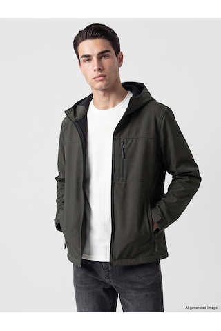 Lcwaıkıkı Classic Haki Regular Fit Kapüşonlu Erkek Ceket