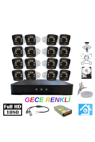 5mp Lens 1080p Warm Led 16 Kamera 2tb Hdd Güvenlik Kamerası Seti