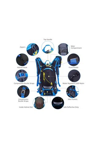 Neevoyu Spor Sırt Çantası - Yağmurluklu, Hidrasyonlu, Bisiklet Ve Kask Ağı İçin 26x22x45 Cm Turuncu