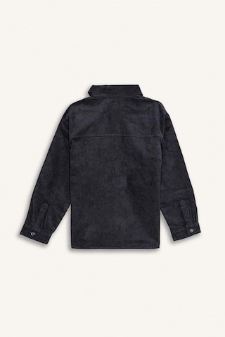 Defacto Erkek Çocuk Oversize Geniş Kalıp Polo Yaka Kadife Uzun Kollu Gömlek C9079a824wnar210 Antrasit