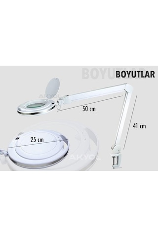 Loyka Ayarlanabilir 90 Led Işık Seviyeli Masaüstü Büyüteç 8x