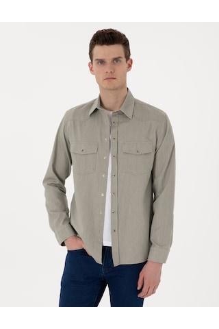 Pierre Cardin Erkek Açık Haki Gömlek Jean 50305630-vr183 Açık Haki