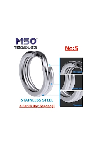 MSO Olta Balıkçılık Paslanmaz Çelik Ultra Güçlü Split Ring