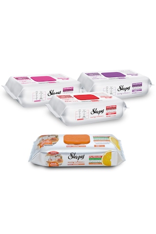 Sleepy Easy Clean Çiçek Serisi&Portakal Yağlı Süper Mutfak Yüzey Temizlik Havlusu&Mendili(3x100+50)