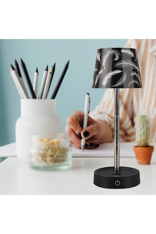 Willowhaven Beyaz Tüy Yaratıcı Masalık Lamba Taşınabilir Ayarlanabilir Usb Şarjlı Dokunmatik Ev Dekorasyonu Füme