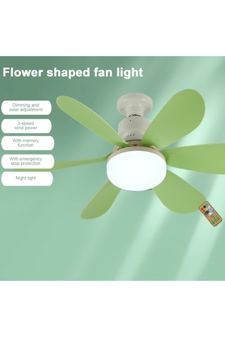 Ranyeek 40w Sarı E27 Tavan Fanlı Lambası - 3 Renk Aydınlatma, Süre Belirleme, Uzaktan Kumanda İle Ev Odaları İçin