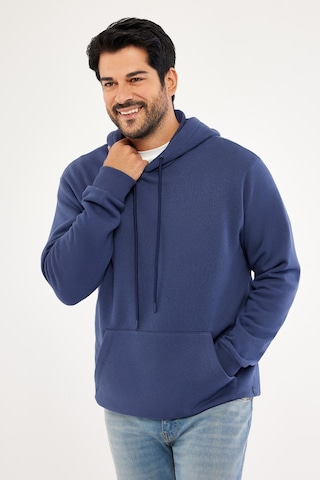 Ac&Co / Altınyıldız Classics Standart Fit Normal Kesim Kapüşonlu Kanguru Cepli Pamuklu Erkek Sweatshirt - Lacivert