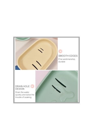 3 Adet Yaratıcı Sevimli Drenaj Çift Katmanlı Ev Tuvalet Sabun Kutusu Kapaklı Sabunluk Pembe