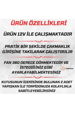 Araç Içi Soğutucu Vantilatör Çakmaklık Girişli Soğutucu Fan