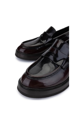 Tamer Tanca Erkek Hakiki Deri Bordo Loafer Ayakkabı 1068 9001 Erk Ayk Sk24-25 Bordo Acma Bordo