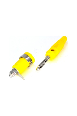4mm Banana Silikonlu Ve 4mm Korumalı Born Takım Sarı