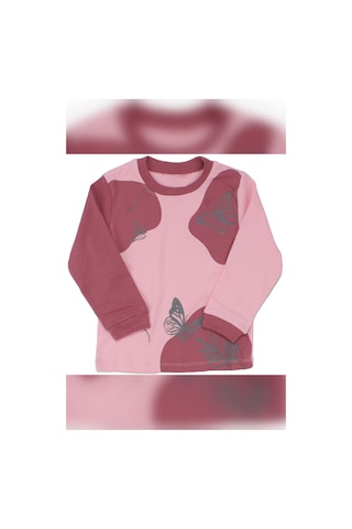 By Bebekodam Kız Çocuk Pembe Mor Kelebek Baskılı 2'li Pijama Takımı