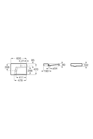 Roca A32727600b Horizon Tezgah Üstü Lavabo Parlak Beyaz 600 x 420 MM