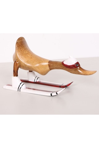 Kayakçı Ördek El Oyması Teak Gövde 30x20x12 Cm